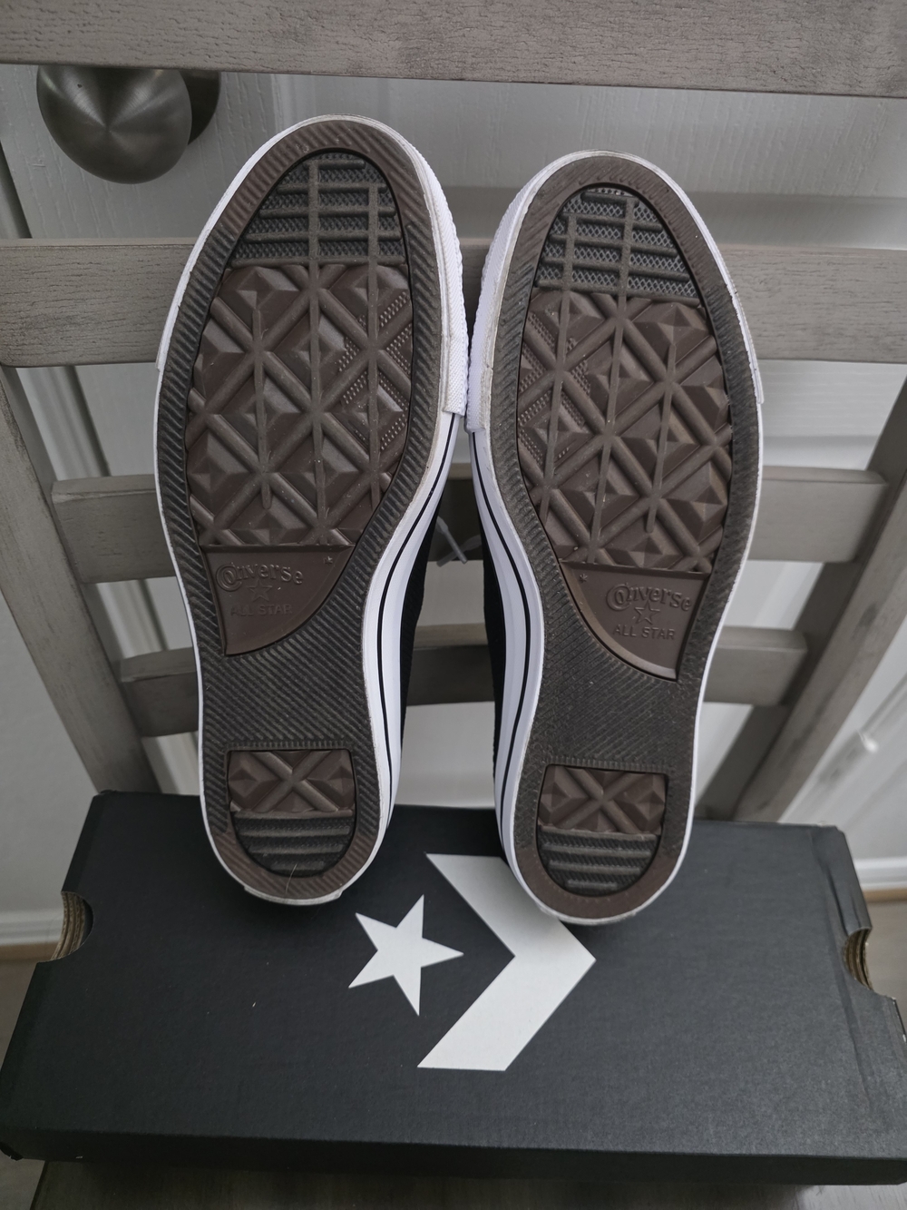 Converse Black and White Low Top Sneakers - Picture 6 of 8